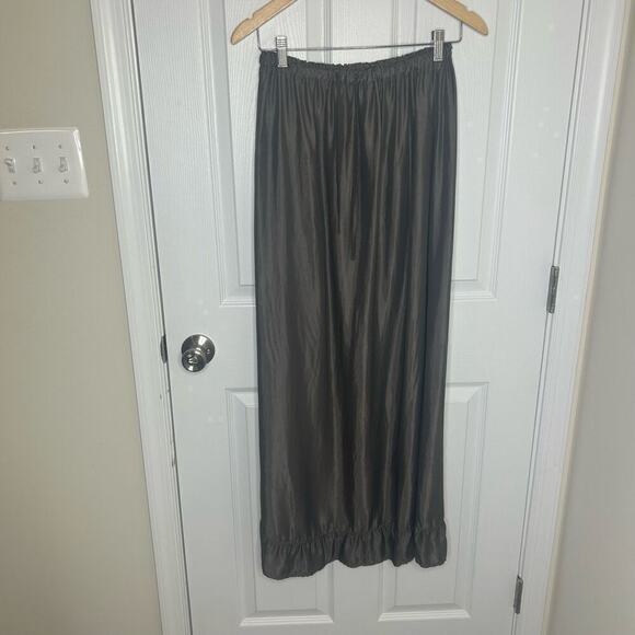 CP Shades Pants - CP Shades Size Medium Gray Midi Skirt Rayon Drawstring Flowy